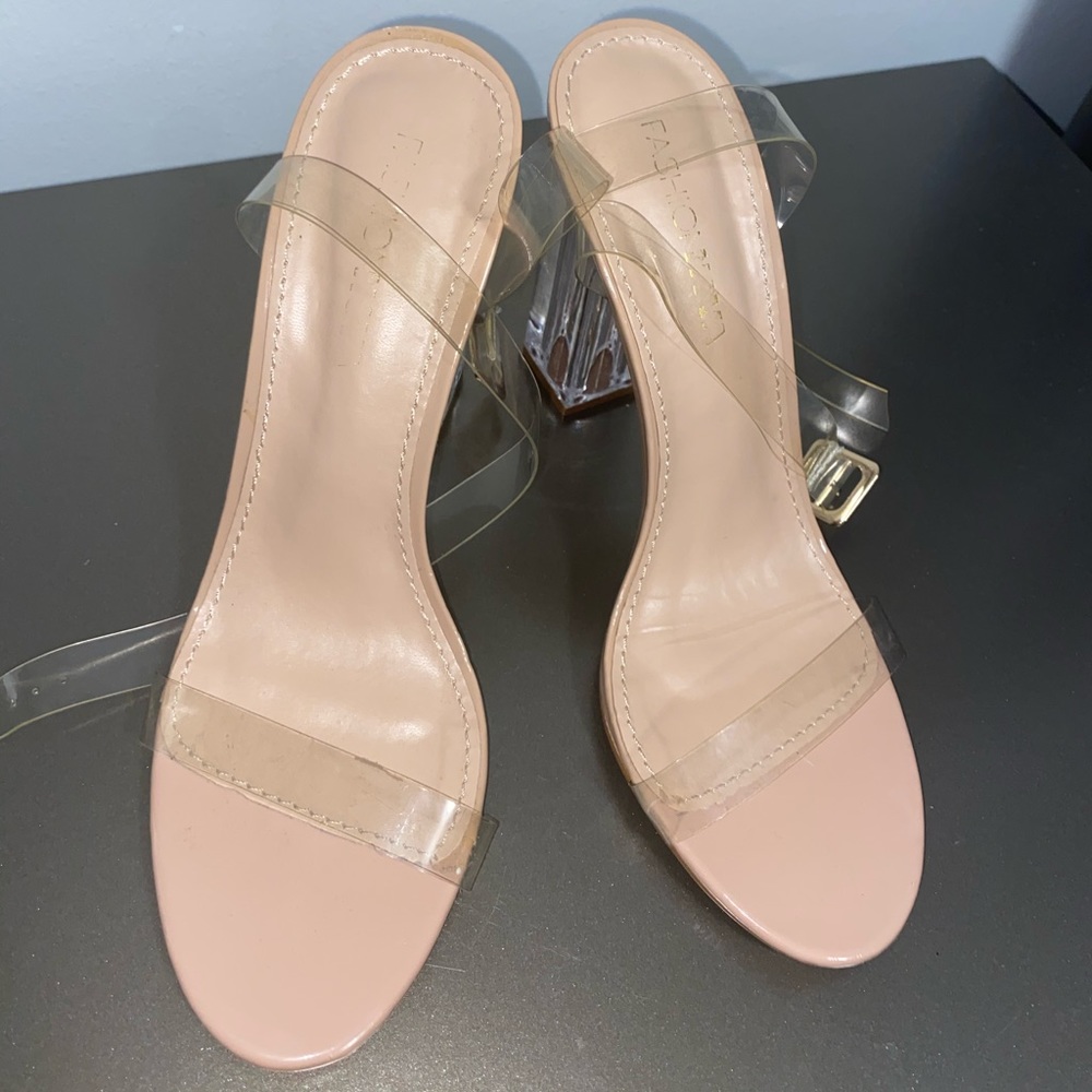 BRand NEW! Clear Block Heels 🥰 Woman size 7.5